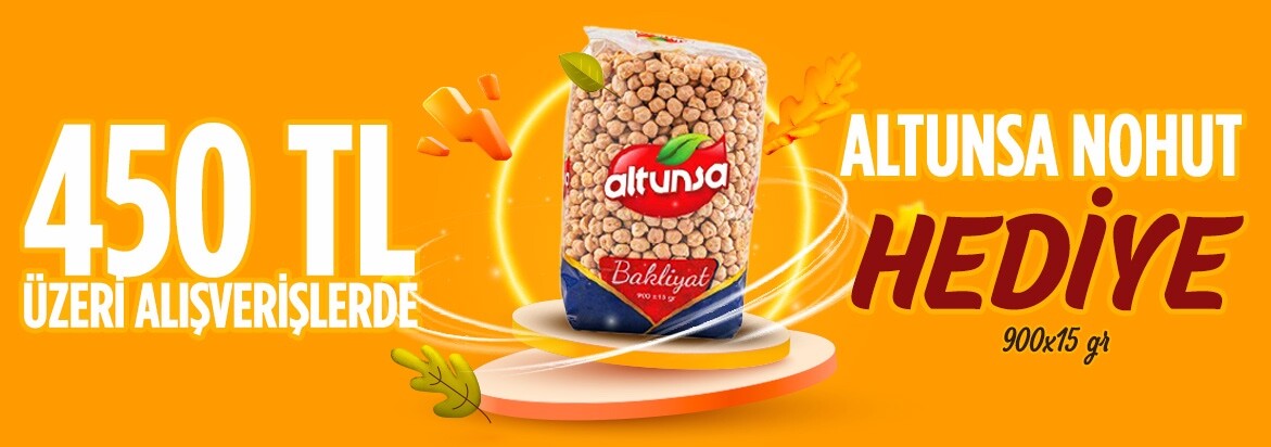 450 TL ve Üzeri Alışverişlerde Altunsa Nohut 900 gr Hediye! Lezzetli Alışveriş, Lezzetli Hediye!