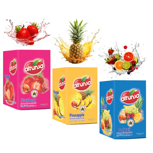 Altunsa Çilek Ananas Karışık Aromalı Toz İçecek Seti - Altunsa