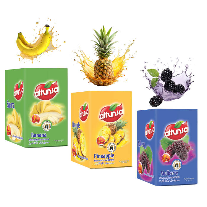 Altunsa Muz Ananas Dut Aromalı Toz İçecek Seti - 1