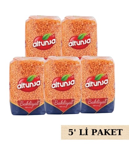 Altunsa Yerli Kırmızı Mercimek 900 G x 5 Adet - Altunsa