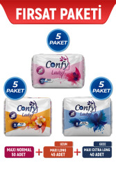 Confy Lady Maxi Hijyenik Ped Avantajlı Fırsat Paketi - 135 Adet - Confy Lady