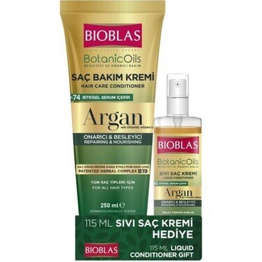 Bioblas Botanic Oils Argan Yağlı Saç Bakım Kremi Bioblas Sıvı Saç Kremi 250 x 200 ML - Bioblas