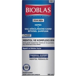 Bıoblas Mentol ve B19 Şampuan For men Kepekli Dökülen Saçlar 360 Ml - Bioblas