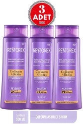Collagen ve Biotin Dolgunlaştırıcı Saç Şampuan 500 Ml 3 Adet - Restorex
