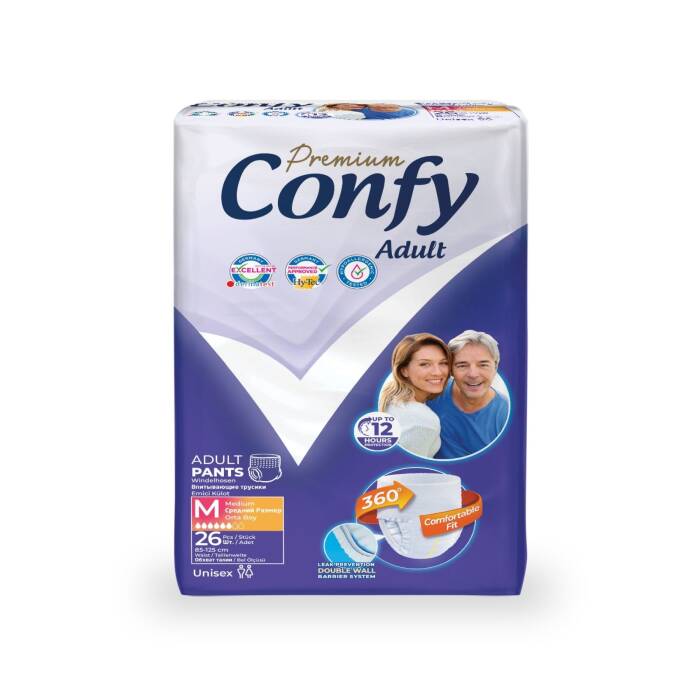Confy Adult Premium Yetişkin Külot Bezi Medium Orta Boy 26 Adet - 1