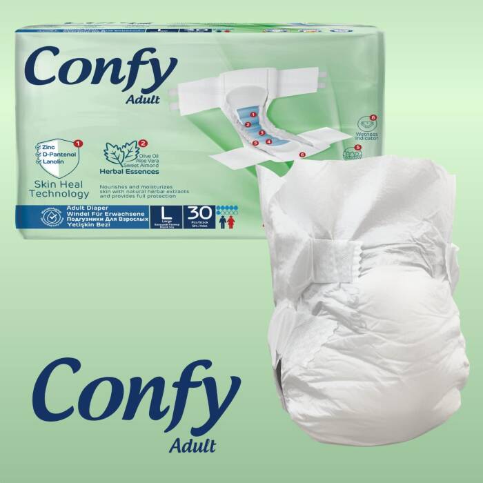 Confy Adult Yetişkin Bez Straight Large Jumbo 30'lu - 2