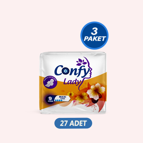 Confy Lady Hijyenik Ped Maxi Long 9 Adet x 3 Paket - Confy Lady