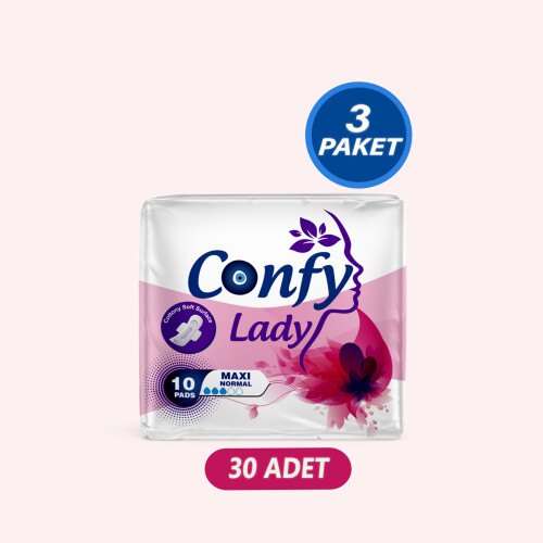 Confy Lady Hijyenik Ped Maxi Normal 10 Adet x 3 Paket - Confy Lady