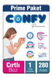 Confy Premium 1 Numara Bebek Bezi Yenidoğan 2 - 5 Kg 280 Adet - 2