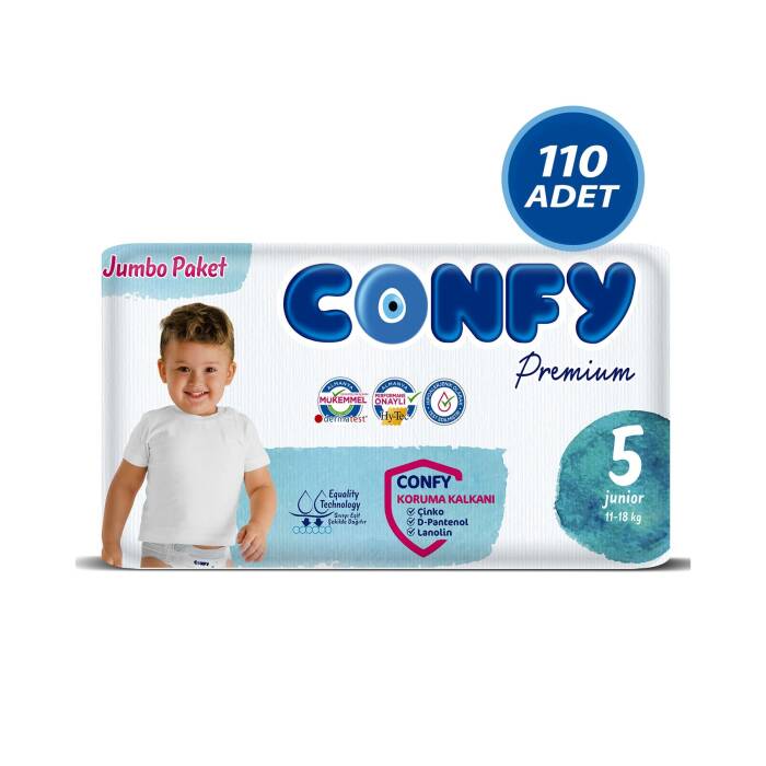 Confy Premium 5 Numara Bebek Bezi Junior 11 - 18 KG 110 Adet - 1