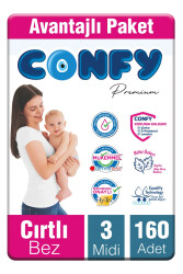 Confy Premium Bebek Bezi 3 Numara Midi 4 - 9 Kg 160 Adet - 2