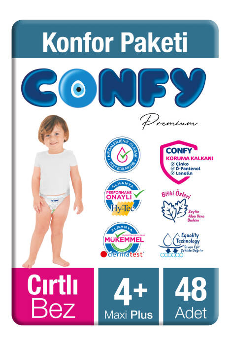 Confy Premium Bebek Bezi 4 Numara Maxi Plus 9-16 kg 48 adet - 2