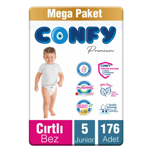 Confy Premium 5 Numara Bebek Bezi Junior 11 - 18 KG 176 Adet - Confy