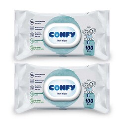 Confy Premium Islak Mendil Soft Care 100 'lü x 2 Paket (200 yaprak) - Confy Islak Mendil