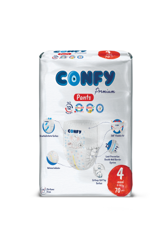 Confy Premium Külot Bebek Bezi 4 Numara Maxi 9 - 14 KG 70 Adet - 2
