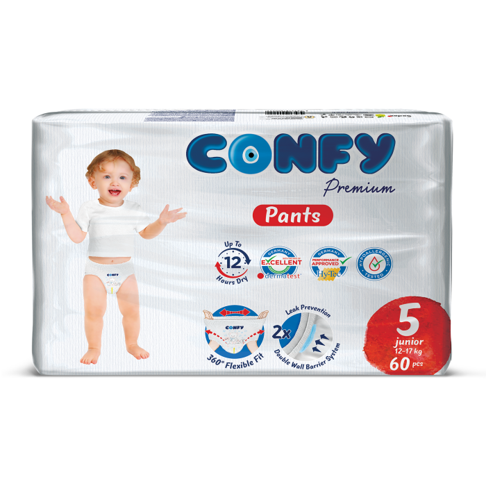 Confy Premium Külot Bebek Bezi 5 Numara Junior 12-17 KG 60 Adet - 1