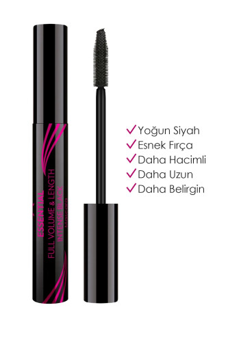 Golden Rose Essential Full Volume ve lenght Mascara - Intense Black - Hacim Veren Maskara - Golden Rose