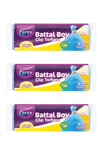 Güçlü Çöp Torbası Battal Boy 3 Lü Paket - Parex