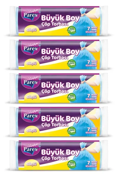 Parex Güçlü Çöp Torbası Büyük Boy 5'li - 1