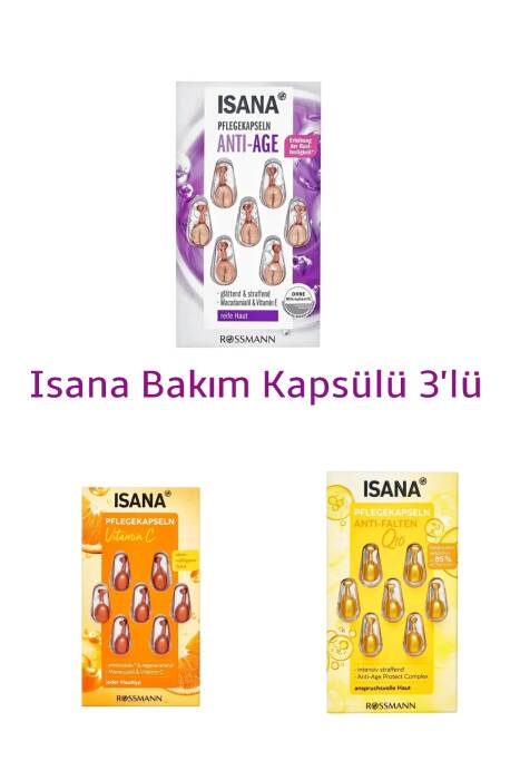 ISANA Bakım Kapsülü 3 lü Set Anti Age Q10 C Vitaminini - 1