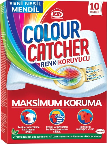 K2r Colour Catcher Renk Koruyucu 10 lu Mendil (1 x 10 adet) - K2R