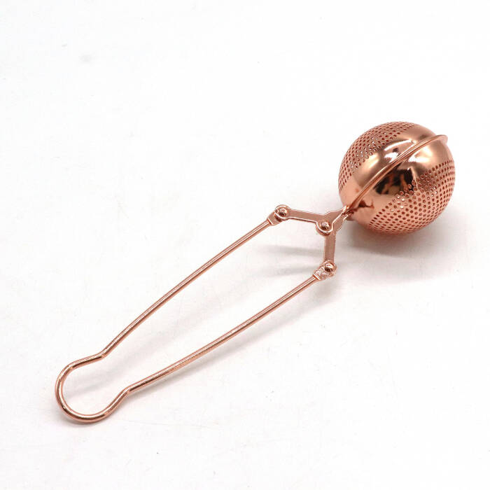 Küre Tasarımlı Rose Gold Renkli Paslanmaz Çelik Çay Süzgeci - 6