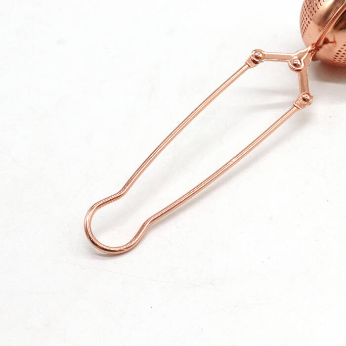 Küre Tasarımlı Rose Gold Renkli Paslanmaz Çelik Çay Süzgeci - 4