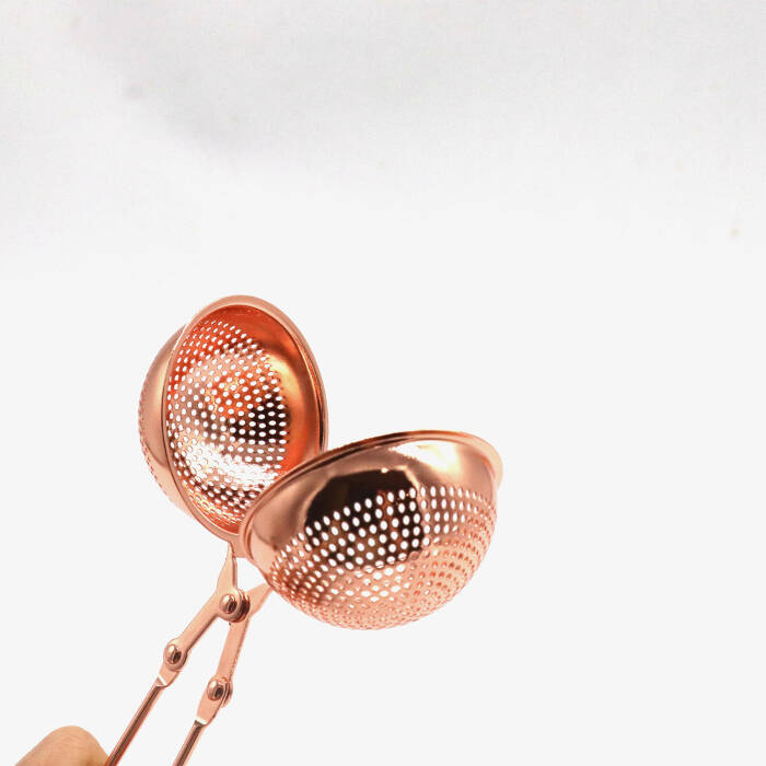 Küre Tasarımlı Rose Gold Renkli Paslanmaz Çelik Çay Süzgeci - 2