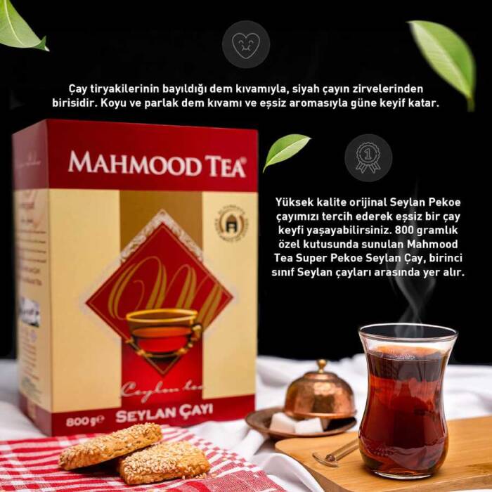 Mahmood Tea Super Pekoe Ithal Seylan Dökme Çayı 800 gr ve Bardak - 4