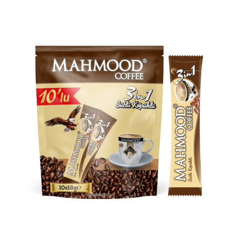 Mahmood Coffee 3'ü 1 Arada Sütlü Köpüklü Kahve 18 gr x 10 Adet - Mahmood Coffee