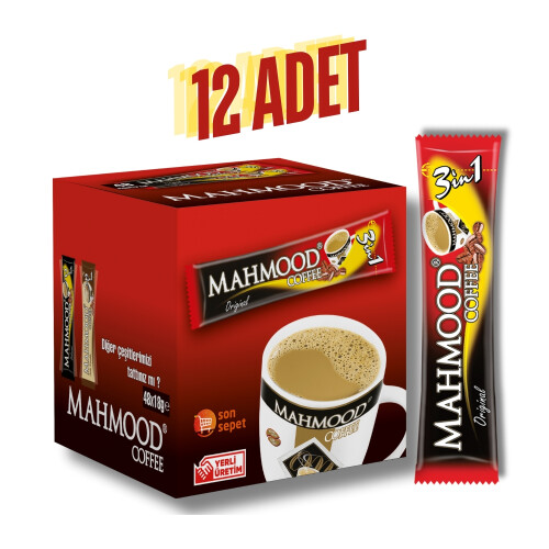 Mahmood Coffee 3ü 1 Arada Hazır Kahve 48 Adet x 18 Gram (1 Koli) - 2