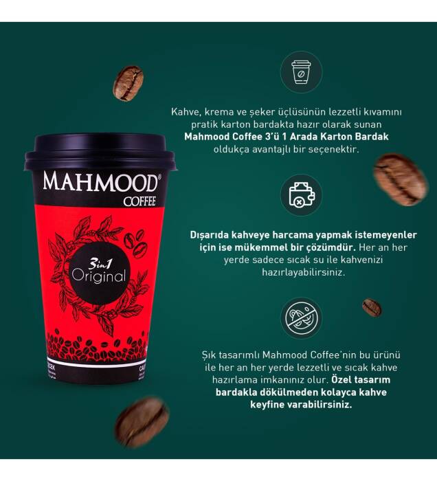 Mahmood Coffee 3'ü 1 Arada Hazır Kahve Karton Bardak 18 Gr x 6 Adet - 2