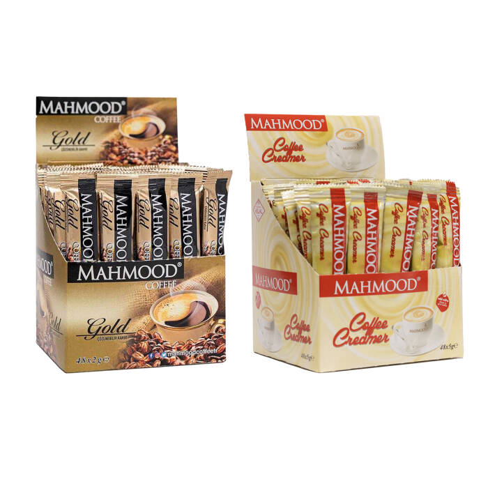 Mahmood Coffee Gold Hazır Granül Kahve 2 gr x 48 adet ve Stick Kahve Kreması 5 gr x 48 adet - 1