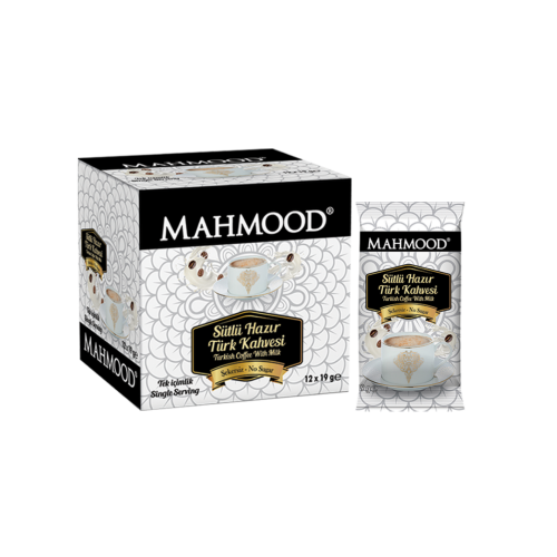 Mahmood Coffee Hazır Türk Kahvesi Sütlü Şekersiz 19 gr x12 adet - Mahmood Coffee