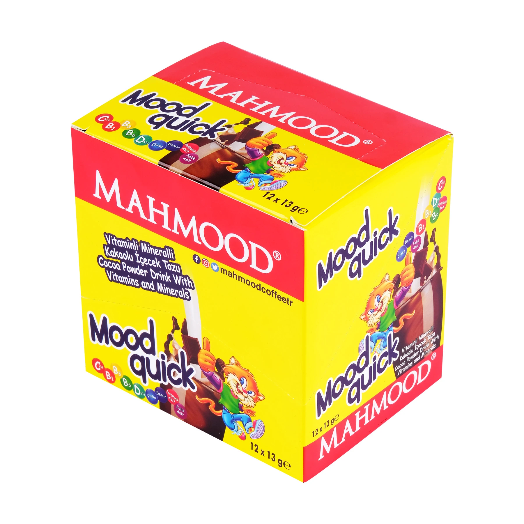 Mahmood Mood Quick Vitaminli Mineralli Kakaolu İçecek Tozu 12×13 gr 