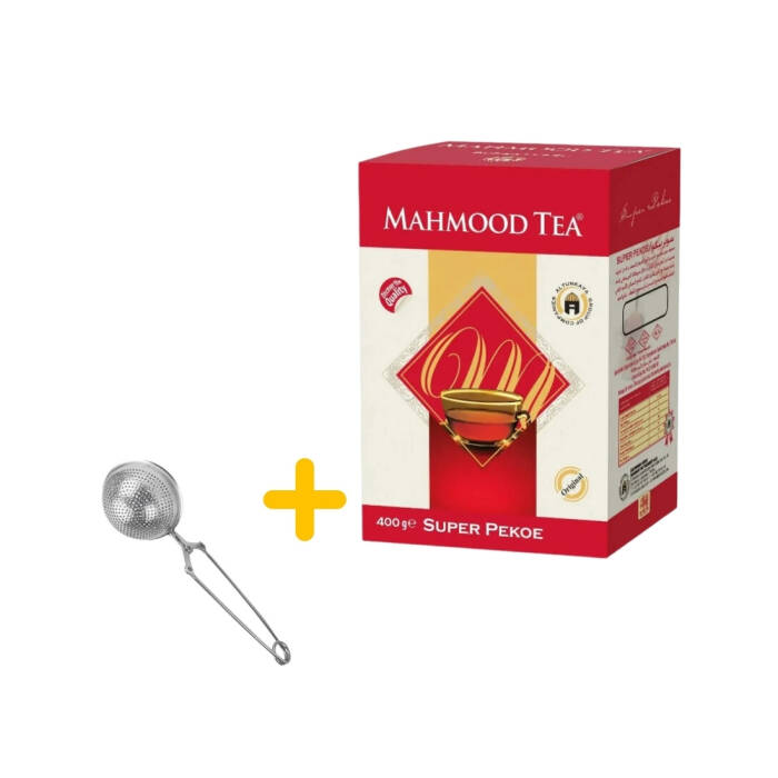 Mahmood Tea Seylan Pekoe Dökme Çay 400 gr ve Küre Tasarımlı Silver Çay Süzgeci - 1