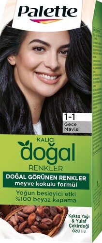 Palette Kalıcı Doğal Renkler 1-1 Mavi Siyah - Palette