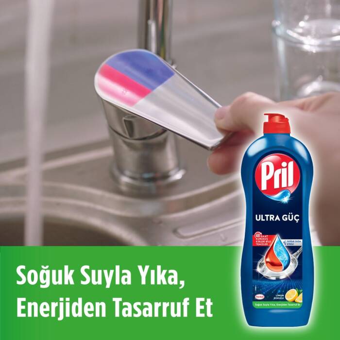 Pril Cold Power Yağ Çözme Etkili Limon Kokulu Sıvı Bulaşık Deterjanı 675 g - 4