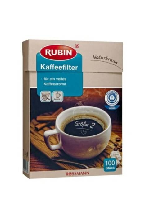 Rubin Kahve Filtresi Natural Filtre Kahve Kağıdı 2 Numara 100 Adet - 1