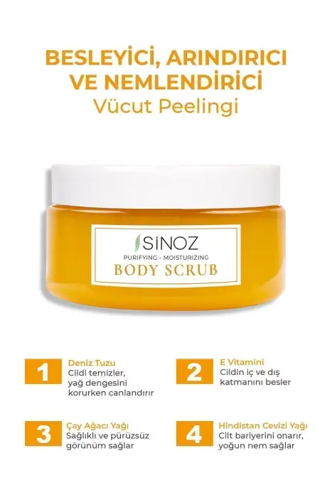 Sinoz Body Scrub Besleyici Arındırıcı Nemlendirici Vücut Peelingi 300 gr - 2