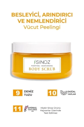 Sinoz Body Scrub Besleyici Arındırıcı Nemlendirici Vücut Peelingi 300 gr - 4