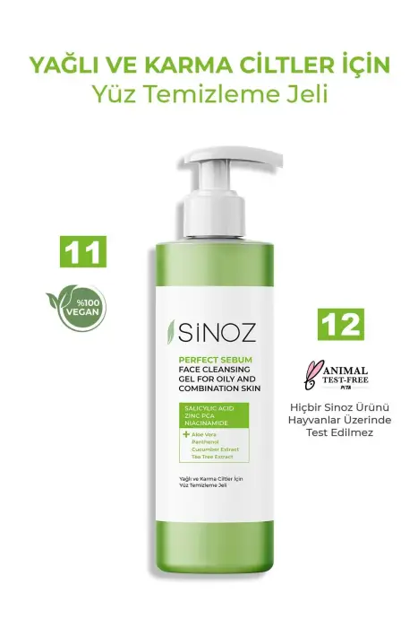 Sinoz Perfect Sebum Dengeleyici Yüz Temizleme Jeli 400 ml Yağlı Karma Ciltler Için - 5