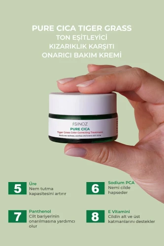 Sinoz Pure Cica Tiger Grass Ton Eşitleyici Kızarıklık Karşıtı Onarıcı Bakım Kremi - 4