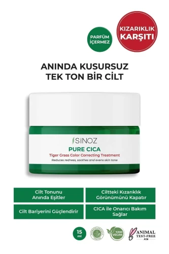 Sinoz Pure Cica Tiger Grass Ton Eşitleyici Kızarıklık Karşıtı Onarıcı Bakım Kremi - 1