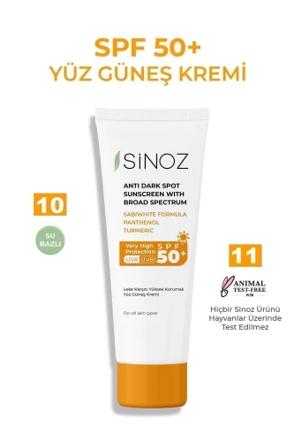 Sinoz Spf 50 Leke Karşıtı Yüksek Koruyucu Yüz Güneş Kremi 50 ml Normal Ve Kuru Ciltler Için - 5